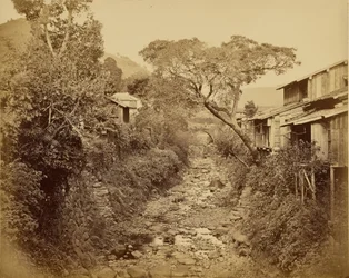 Japanese Village with Stream