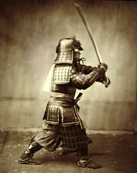 Samurai with raised sword