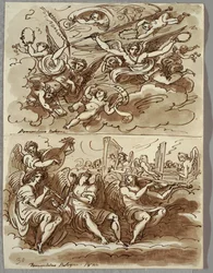 Angels Bearing Symbols of Martyrdom, Study after Domenichino