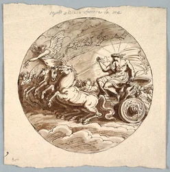Apollo in Chariot with Aurora and the Hours