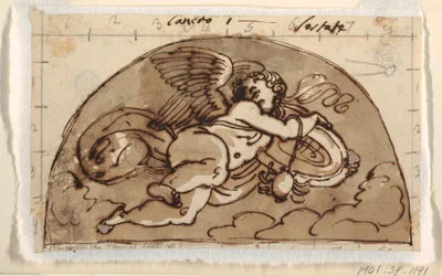 Cancer, Lunette for Ceiling, Sala Ottagonale, Palazzo Milzetti, Faenza