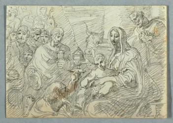 Adoration of the Magi study after Lodovico Carracci, 1800–1820