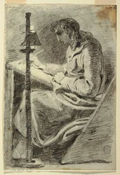 An Artist Drawing by Lamplight, 1800–1820