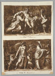 Sheet from a Sketchbook: The Triumph of Silenus; Sacrifice to Bacchus, 1800–1810