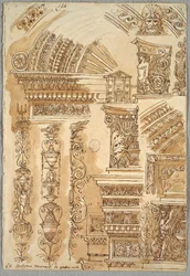 Facade of Santa Cecilia in Bologna; Architectural Studies