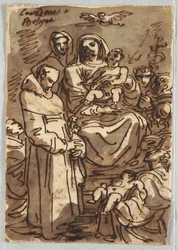 Holy Trinity with the Dead Christ in Glory (after Palma Giovane); Adoration of the Magi (Study after Lodovico Carracci)