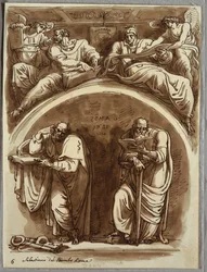 Lunette with Saints Peter and Paul, Matthew and the Prophet Isaiah, Study after Sebastiano del Piombo