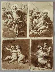 Lunette with St. Peter and St. Paul with St. Matthew and the Prophet Isaiah (Study after Sebastiano del Piombo)