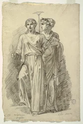 Melpomane, Muse of Tragedy and Clio, Muse of History