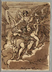 St. Paul in the Clouds with Angels and Palms