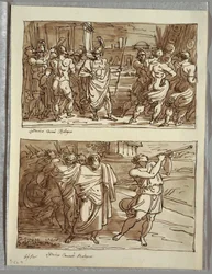The Pride of Romulus: The Mocking of the Old Captain of the Veii; Two Studies (after Carracci)