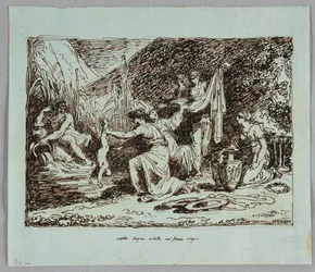 Thetis Plunges Achilles in River Styx