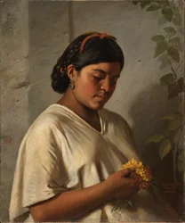 Indian Woman with Marigold