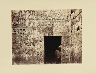 Egypt. Bas-relief in the second courtyard to the right of the Temple of Ramesses