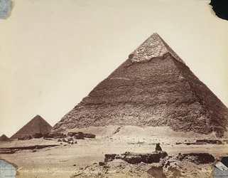 The Three Pyramids: Cheops, Chefren and Mycerinus, at the Necropolis of Giza, Egypt