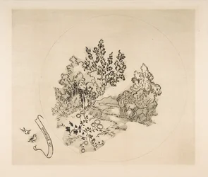 Decoration for a Plate: A Stream, 1870