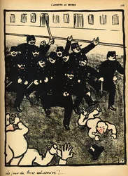 A Police Brigade Charges a Group of Demonstrators, from 