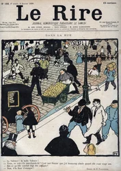 In the street - Cover of the newspaper “Le Rire”, of January 6, 1898 drawing by Felix Vallotton