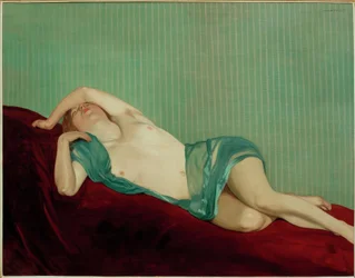 Nude with Green Scarf
