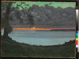 Sunset at Grace, Orange and Green Sky
