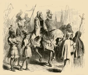 Columbus and His Train Entering Barcelona