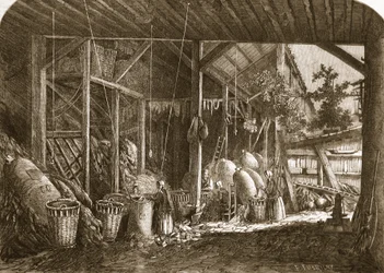 A Rag-Warehouse in the Quartier Mouffetard, at Paris, Illustration from 