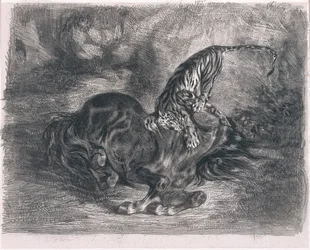 Wild Horse Felled by a Tiger