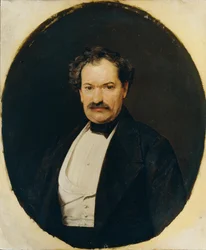 Gentleman in Black Coat with White Vest