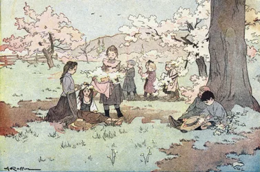 Children Picking Flowers from the Fields, in Imagier de l
