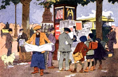 Newspapers Kiosk on the Bastille Square, c.1910