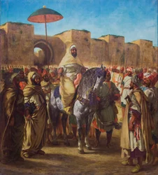 Moulay Abd-er-Rahman, Sultan of Morocco, Leaving His Palace in Meknes Surrounded by His Guard and Principal Officers, 1845