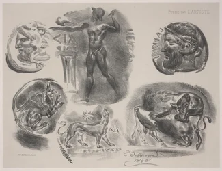 Sheet of Six Ancient Medals