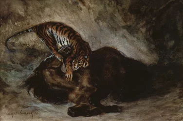 Tiger Attacking a Horse