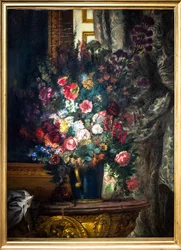 Vase of Flowers on a Console