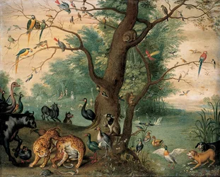 Animals and birds in the Garden of Eden