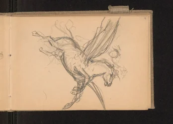 Pegasus with Rider in Flight; verso: including card 18 notes with paint prices