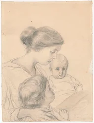 Portrait of the Wife with Children, Janeczka and Edzio