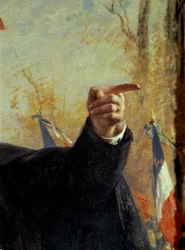 Hand. Detail of the portrait of Paul Déroulède (1846-1914), French nationalist activist, pointing his finger