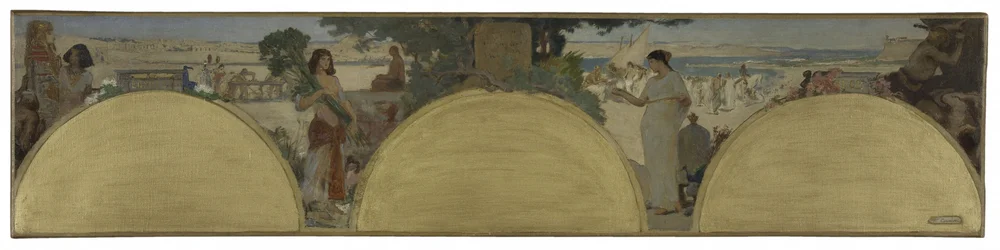 Sketch for Hôtel de Ville de Paris: History of Writing - Ancient Times, ca. 1890