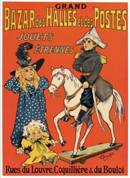 Advertising Poster for the Grand Bazaar des Halles et des Posts: Toys and Games Shop (Illustration by Fernand Fernel)