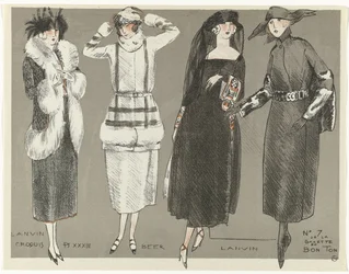 Gazette du Bon Ton, 1920 - No. 7, Sketches Plate XXXIII: Lanvin / Beer / Lanvin