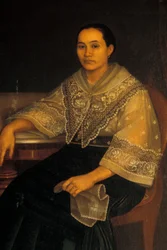Portrait of a woman in traditional Filipino costume