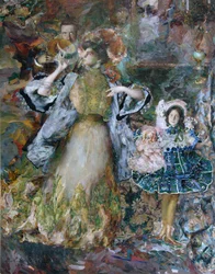 Self-portrait with wife and daughter