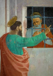 Saint Paul visits Saint Peter in prison, from the lower row of murals in the private chapel of the Brancacci family