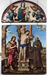 Saint Sebastian Surrounded by Saint John the Baptist and Saint Francis of Assisi