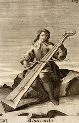 Man playing the monochord