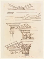 Studies for Entablatures and Pediment, ca. 1770