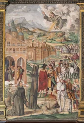 The Saint appearing to the blessed Luca Belludi predicting the liberation of Padua, School of the Saint