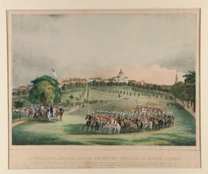 The National Lancers with the Reviewing Officers on Boston Common