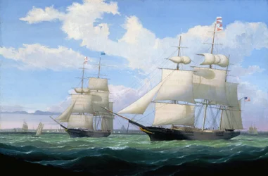 The Ships "Winged Arrow" and "Southern Cross" in Boston Harbor